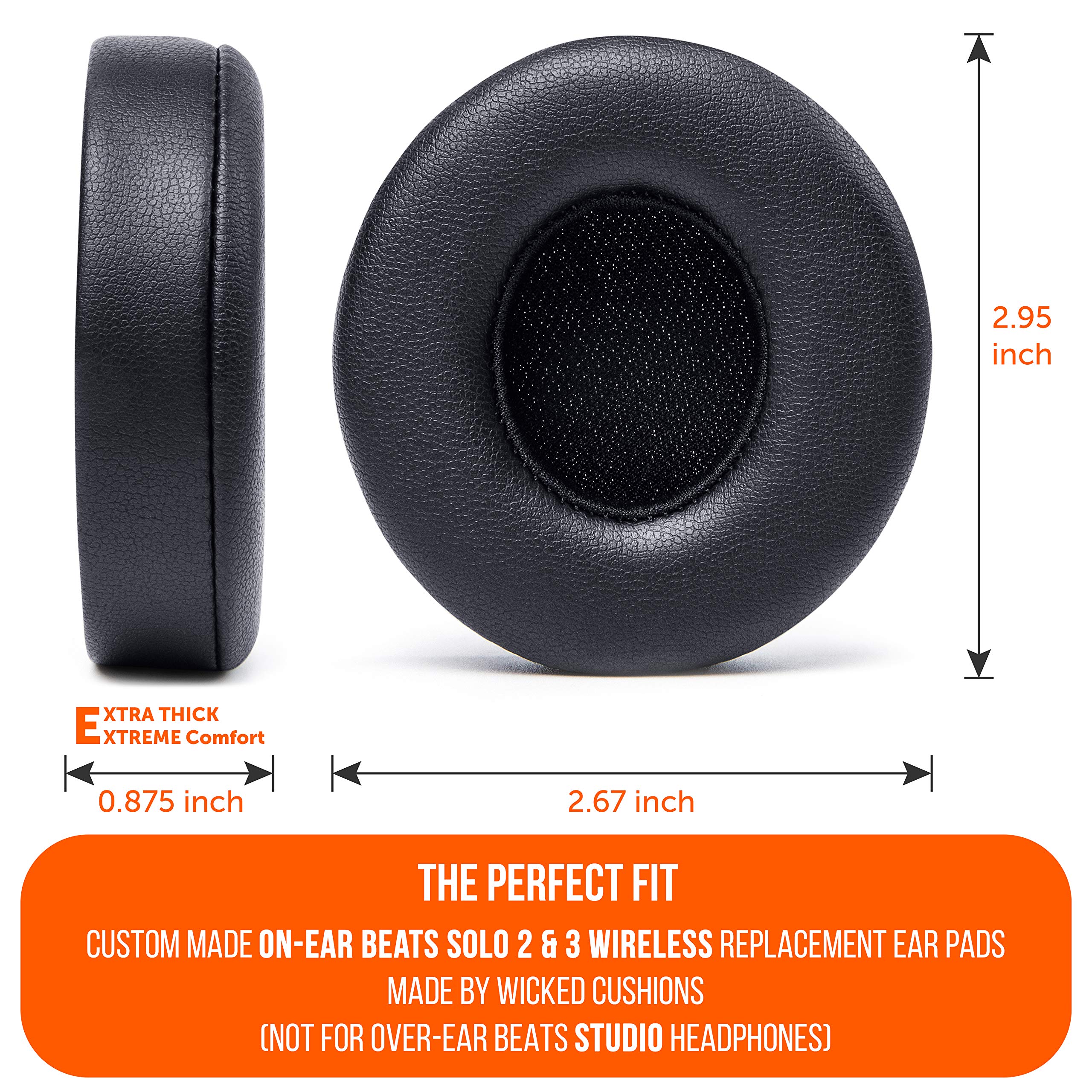 WC Extra Thick Replacement Earpads for Beats Solo 2 & 3 by Wicked