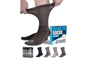 Doctor's Select Diabetic Socks for Men and Women - 4 Pairs Neuropathy Socks | Socks for Diabetics Men | Mens Diabetic Socks