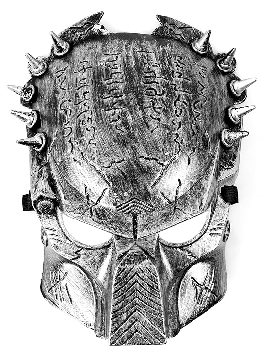 Nick and Ben Predator-Maske Dunkel-Grau mit Yautja (Raub-Tier) Hunter Jäger Symbolen Sonderausgabe Bio-Mask