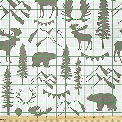 Ambesonne Northwoods Fabric by The Yard, Forest