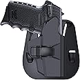 OWB Gun Holster for SCCY CPX-1 CPX-2, Right-Handed Paddle Polymer Holster for CPX-1RD CPX-2RD, 60° Adjustable Level Ⅱ Retention Belt Pistol Holsters with Index Finger Release Button (Not for Gen 3)