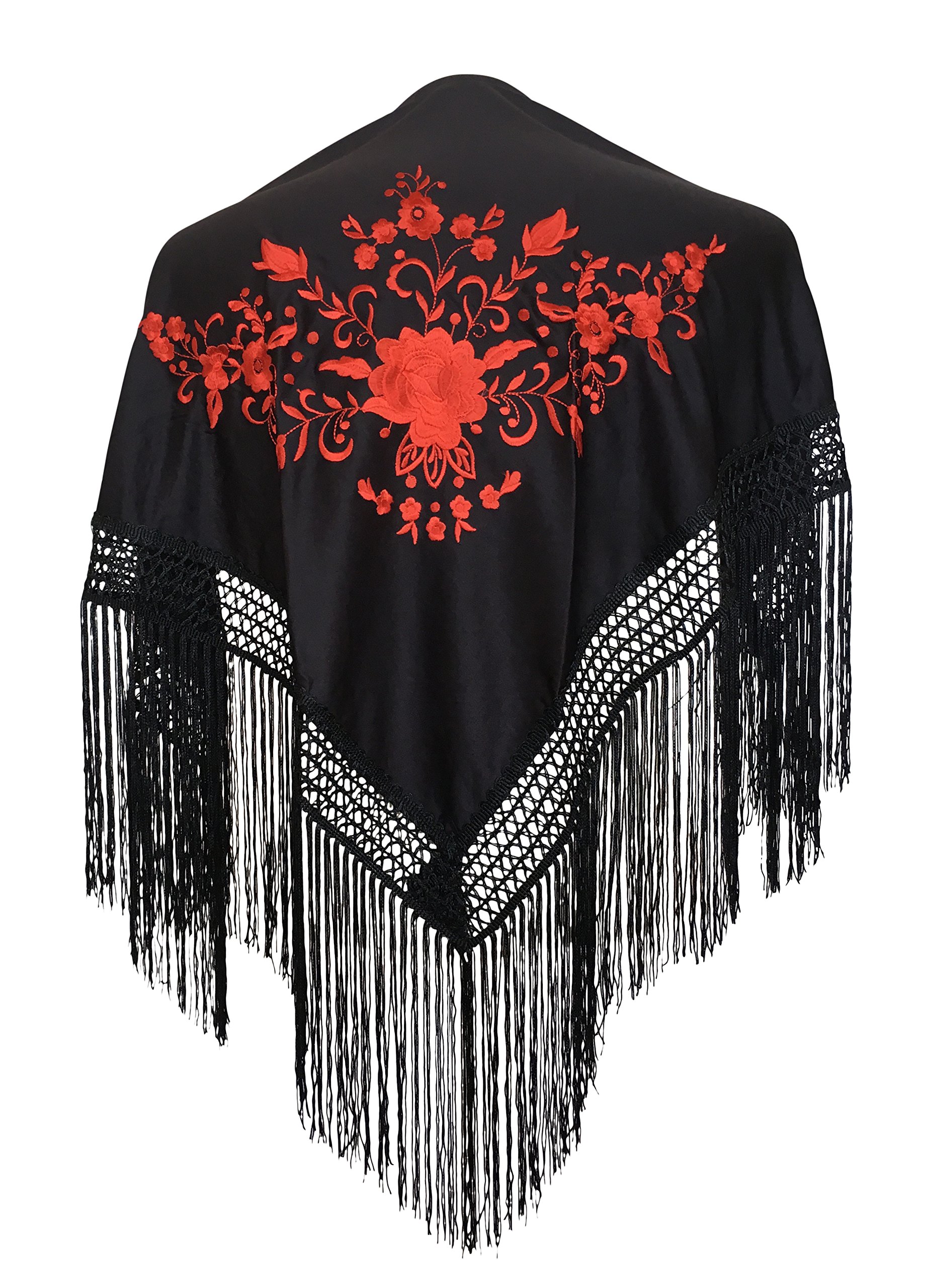 La Señorita Spanish Flamenco Dance Shawl black red girls