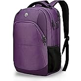 Swissdigital Design Business Laptop Backpack, College Laptops Backpack with USB Charging Port for Men and Women Fits 16 Inch Notebook, Purple | SD1670-51