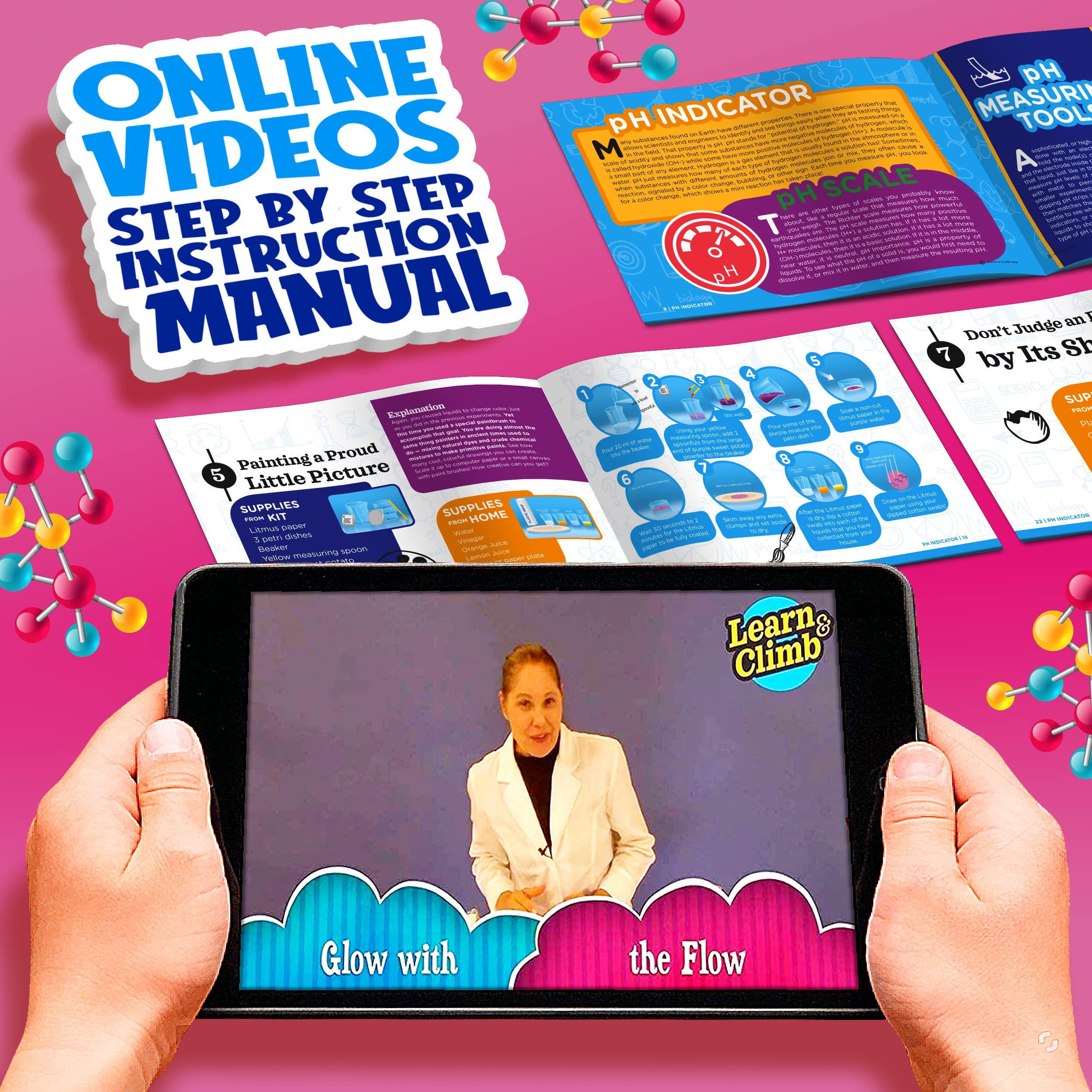 Science Kits for Kids Age 5 Plus. 8 Chemistry Experiments, Step-by-Step Manual. Gift for Girls & Boys 5,6,7,8