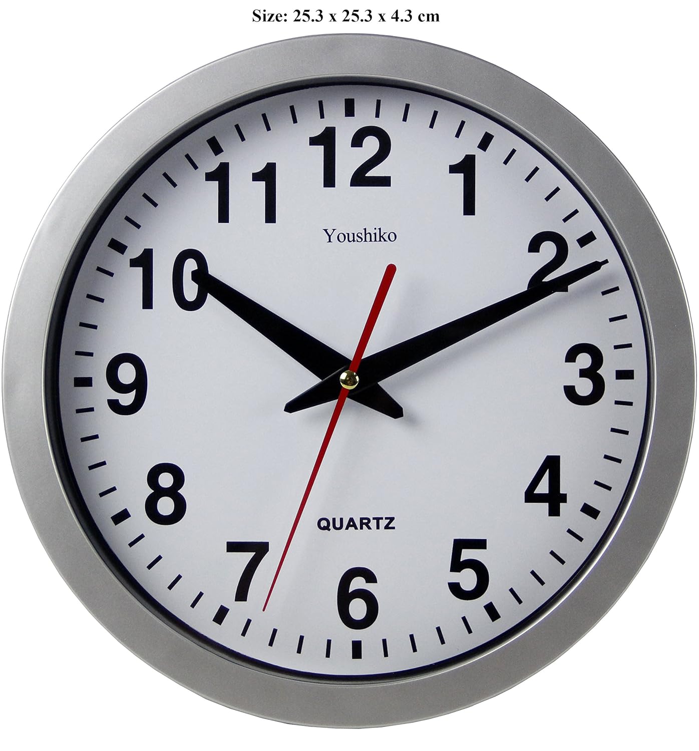 Stylish Silver & White Bold Classic Quartz Wall Clock Amazon.co.uk