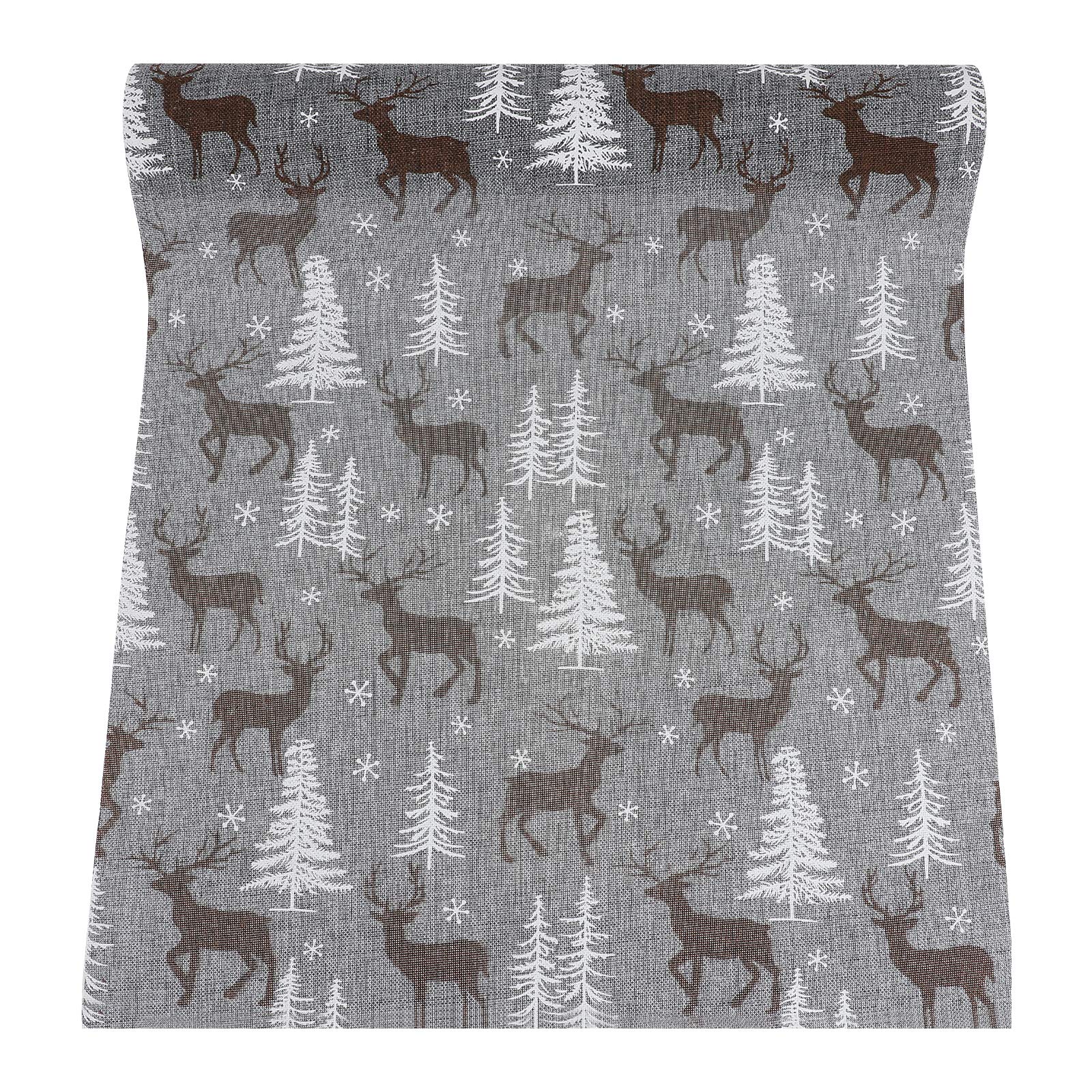Amosfun Christmas Reindeer Xmas Table Cover Winter Holiday Dinner Table Decoration Supplies