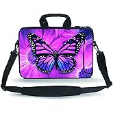 HYUTOTA 14 15 15.4 15.6 inch Messenger Bag Carrying Case Sleeve with Handle Accessory Pocket Fits 14 to 15-Inch Laptops/Notebook/Ebooks/Kids Tablet/Pad(Big Butterfly)