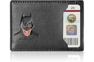 AMARONE Leather Bat Wallet, Superhero Card Holder with Multiple Card Slots, Face Eyes Cutout Card Holder, Personalized ID Wal