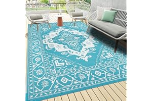 Pauwer Waterproof Outdoor Rug 5'x7', Reversible Outdoor Plastic Straw Rug, Outdoor Patio Rug for Camping, Outside RV Mat, Indoor Outdoor Rugs Carpet for RV, Picnic, Backyard, Deck, Balcony, Porch