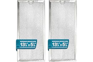 OMAEON Microwave Grease Filter WB06X10596 Replacement For Many GE Microwaves, Samsung DE63-00196A 13-3/8 x 5-7/8 x 1/8 (Packed in Box) (2-Pack)