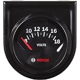 Bosch SP0F000051 Style Line 2" Electrical Voltmeter Gauge (Black Dial Face, Black Bezel)