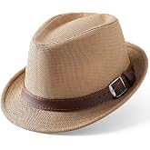 BABEYOND Men's 1920s Short Brim Trilby Fedora Hat | fedora with decorative ribbon, breathable sun hat fit for beach, hiking, daily wear, sweat-wicking lining and shape keeper