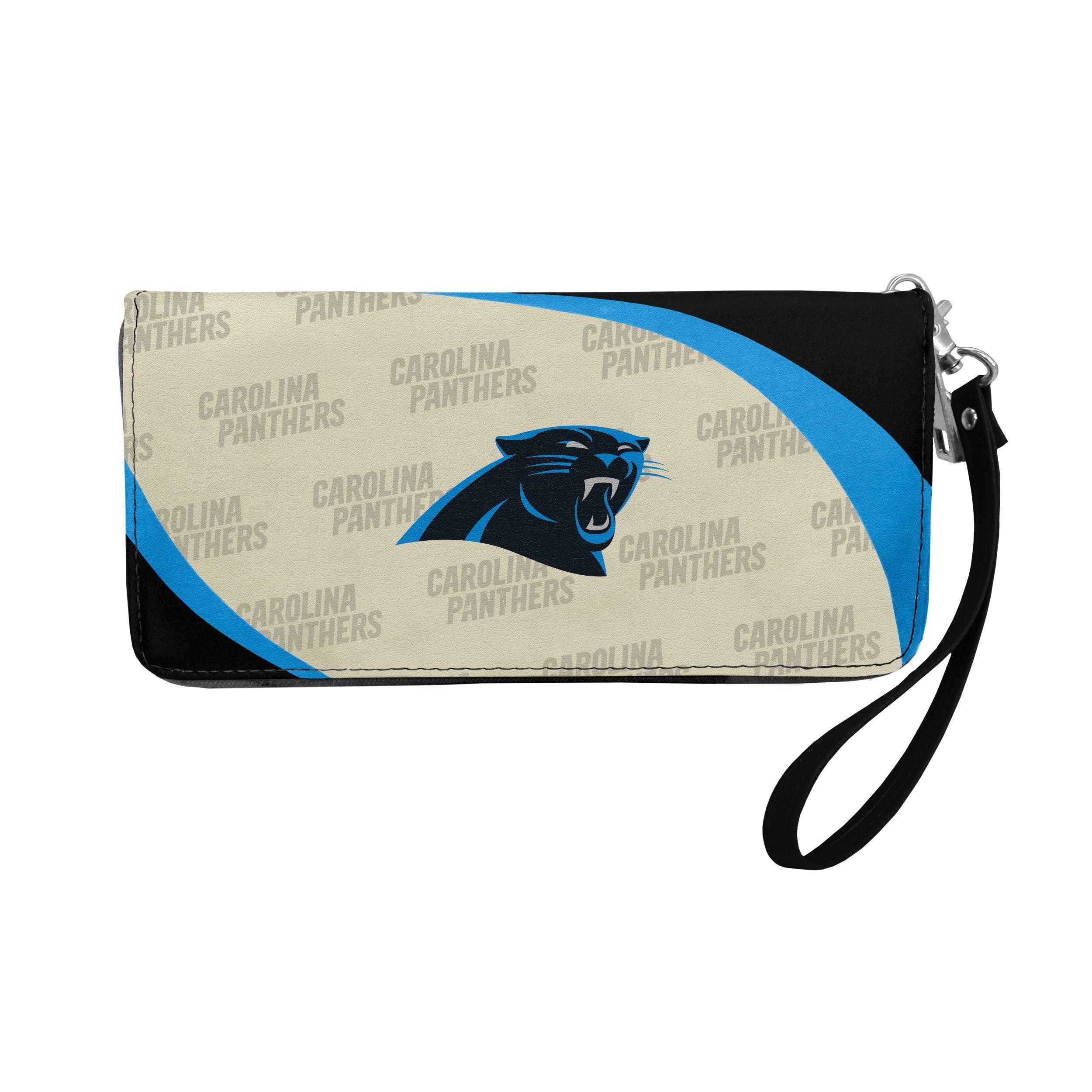 Little Earth Productions Littlearth NFL Carolina Panthers Curve Zip Organizer Wallet