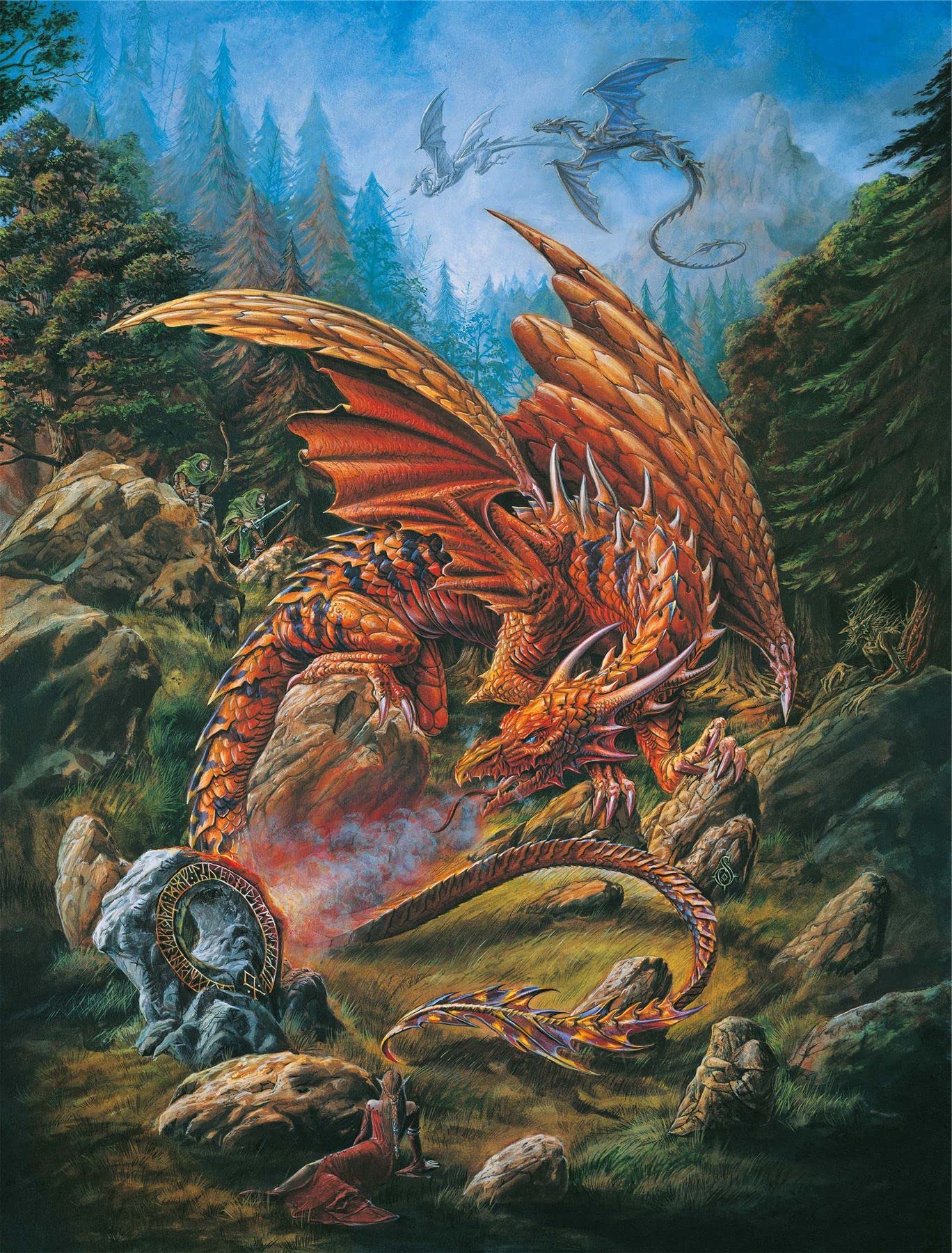Gothic Fantasy Jigsaw Puzzles For Adults - Dragons Of The Runering - Mystical 1000 Piece Jigsaw Puzzle - Magical Artwork Puzzle - Made In Britain