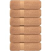 Infinitee Xclusives Beige Hand Towels for Bathroom - Set of 6 (16x28 inches) 600 GSM, 100% Cotton Ultra Soft, Quick Drying, Hotel Quality Hand Towel Set (Cosmic Sand)