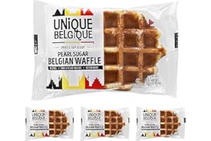 UNIQUE BELGIQUE Authentic Imported Pearl Sugar Belgian Waffles (Traditional, [4x] 100g Waffles)