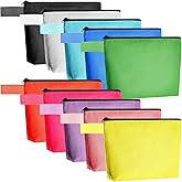 Saintrygo 10 Pieces Canvas Makeup Bags Bulk for Women Travel Cosmetic Organizer Plain Storage Pouch Multi-Purpose Blank Travel Toiletry DIY Craft Bags with Zipper(Pastel,9.8 x 5 x 2 Inch)