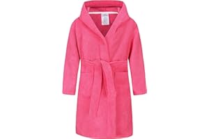 Childlike Me Boys Girls Teenagers Hooded Bathrobe Soft Towel Robe Kids Terry Cloth Spa Robes Sleepwear for Kids 5-16 Years
