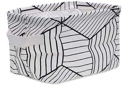 bellendo Utensilo Aufbewahrungskorb Kinderzimmer Badezimmer Stoff klein (20 x 16 x 13 cm) Stoffkorb Baby Kinder Wickeltisch, weiß gestreift