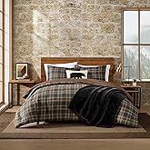 Eddie Bauer - Twin Comforter Set, Soft & Smooth Printed Bedding with Solid Reverse, 2 Piece Bed Set with Matching Pillowcase (Huntley Plaid Brown)