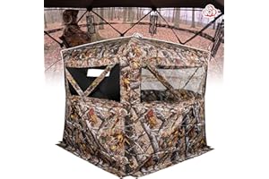 ShedOFF Insulated Hunting Blind for Cold Weather, 300D Oxford Ground Blind with Cotton Layer, 3 See-Through Mesh Windows, Win