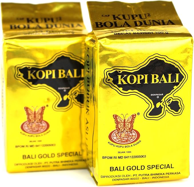 Amazon Kupu Kupu クプクプ オーガニック バリコーヒー Bali Gold Special パウダー 100g 2個セット バリ島 人気 おすすめ お土産 インドネシア コーヒー 珈琲 アラビカ 豆 粉 ドリップ 並行輸入品 海外直送品 Kupu Kupu Bola Dunia クプクプ
