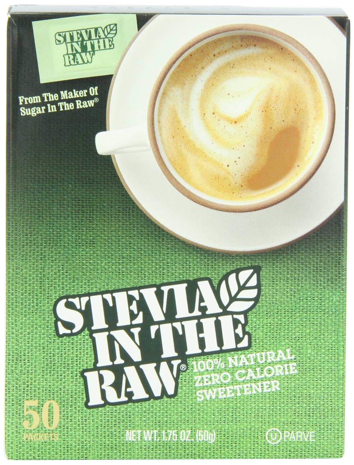 Stevia Sweetener In The Raw, 50Count Packages (Pack of 12