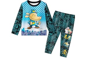 POTERLOY Boys Cartoon Costume Long Sleeve Shirt and Pant Set for Boys Tshirt Graphic Novel Outfit Home Wear for Kids 6-12 Years