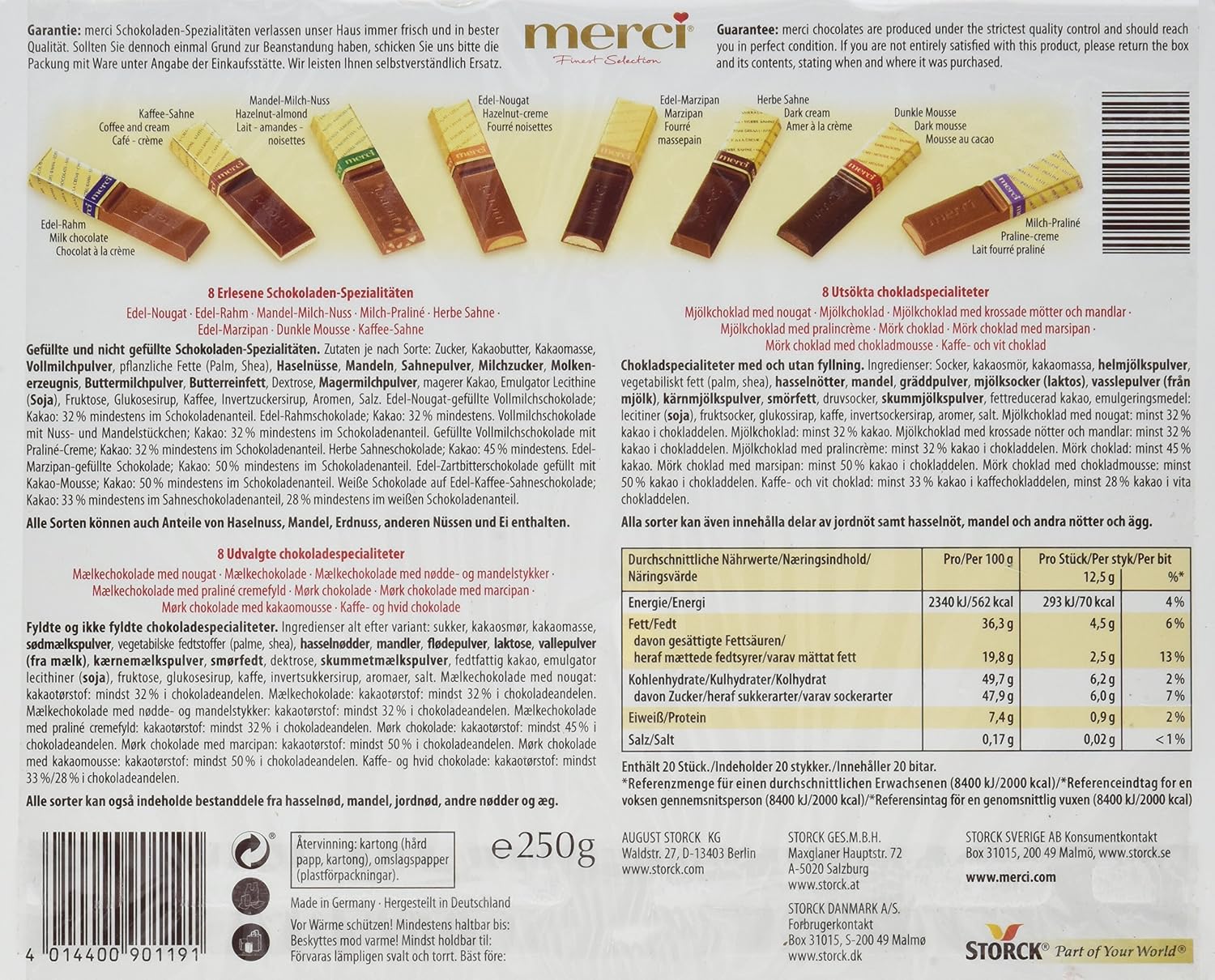 Merci Grosse Vielfalt 250g Amazon De Lebensmittel Getranke
