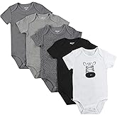 Hanes Baby Bodysuits, Ultimate Flexy Short Sleeve for Boys & Girls, 5-Pack