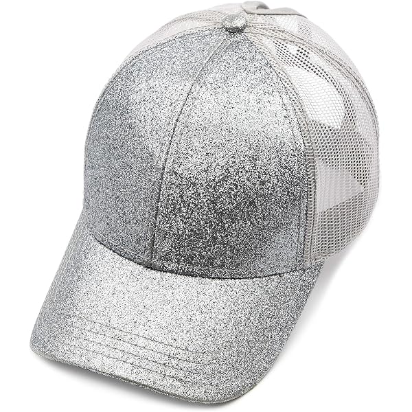 C.C Hatsandscarf Ponytail Baseball Cap - Glitter Navy, Adjustable With Ponytail Slot - View #4