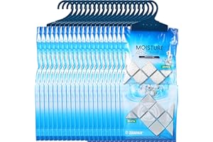 ZARPAX Hanging Moisture Absorber Fresh Cotton 10.6 oz/300g | Moisture Absorbing Bags for Bathroom, Closet, Kitchen & Vehicles | Removes Moisture, Humidity & Odors | Portable Dehumidifier | Set Of 20