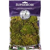 SuperMoss (21743) Petite Sheet Moss &ndash; Natural Dried Preserved Green Moss for Potted Plants, Terrariums, Wedding Decor, Crafts &amp; Tabletop Displays, 120 cu in, Preserved