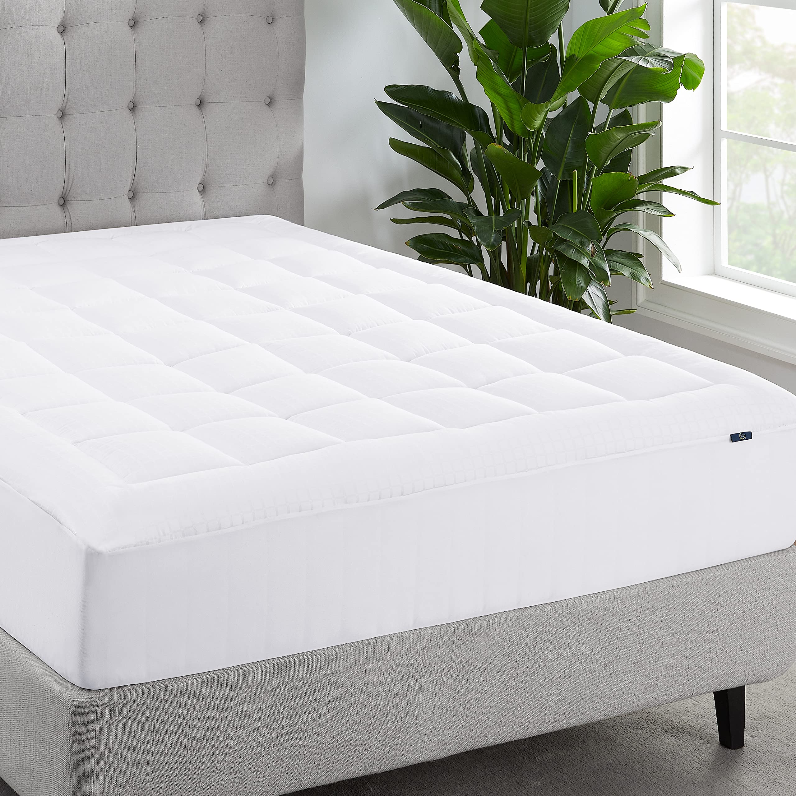 Photo 1 of Serta ComfortSure King Mattress Cover, Fitted Pillow Top Mattress Pad, Super Soft and Breathable Quilted Cotton Protector with 18" Elastic Deep Pockets for Secure Fit, White