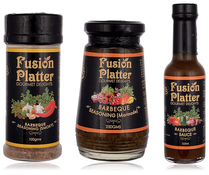 Fusion PlatterBarbeque Sauce, Barbeque Seasoning (Marinade) and Barbeque Seasoning (Smoky) (Combo of 3)