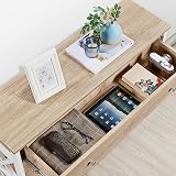 Yaheetech Console Table 100x29.5x81 cm Light Oak with Drawer and Shelves view 5