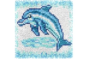 Manzapu Latch Hook Kits for Adults Beginner, 12x12 inch - 30x30 cm Cute Small Shaggy Rug Making Kits with Pre-Cut Yarn, Coded Canvas ＆ Crochet Hook Tool - Relaxing DIY Craft Gift