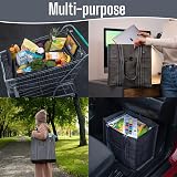 VenO 4 Pack Reusable Grocery Bags with Hard Bottom, Front Pocket, view 2
