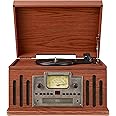 Crosley CR704B-PA Musician 3-Speed Turntable with Radio, CD/Cassette Player, Aux-in and Bluetooth, Paprika
