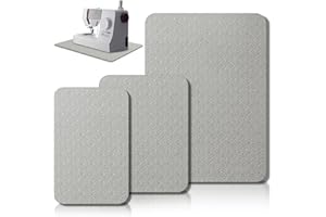 Drydiet 3 Pcs Sewing Machine Muffling Mat Pedal Mat Sewing Machine Pad No Slip Rubber Stay in Place Mats for Calms Vibration(Gray,15 x 20 Inch,14 x 9 Inch,14 x 11 Inch)