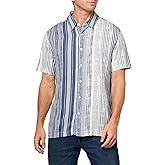 GUESS Men's Eco Short Sleeve Rayon Stripe Shirt