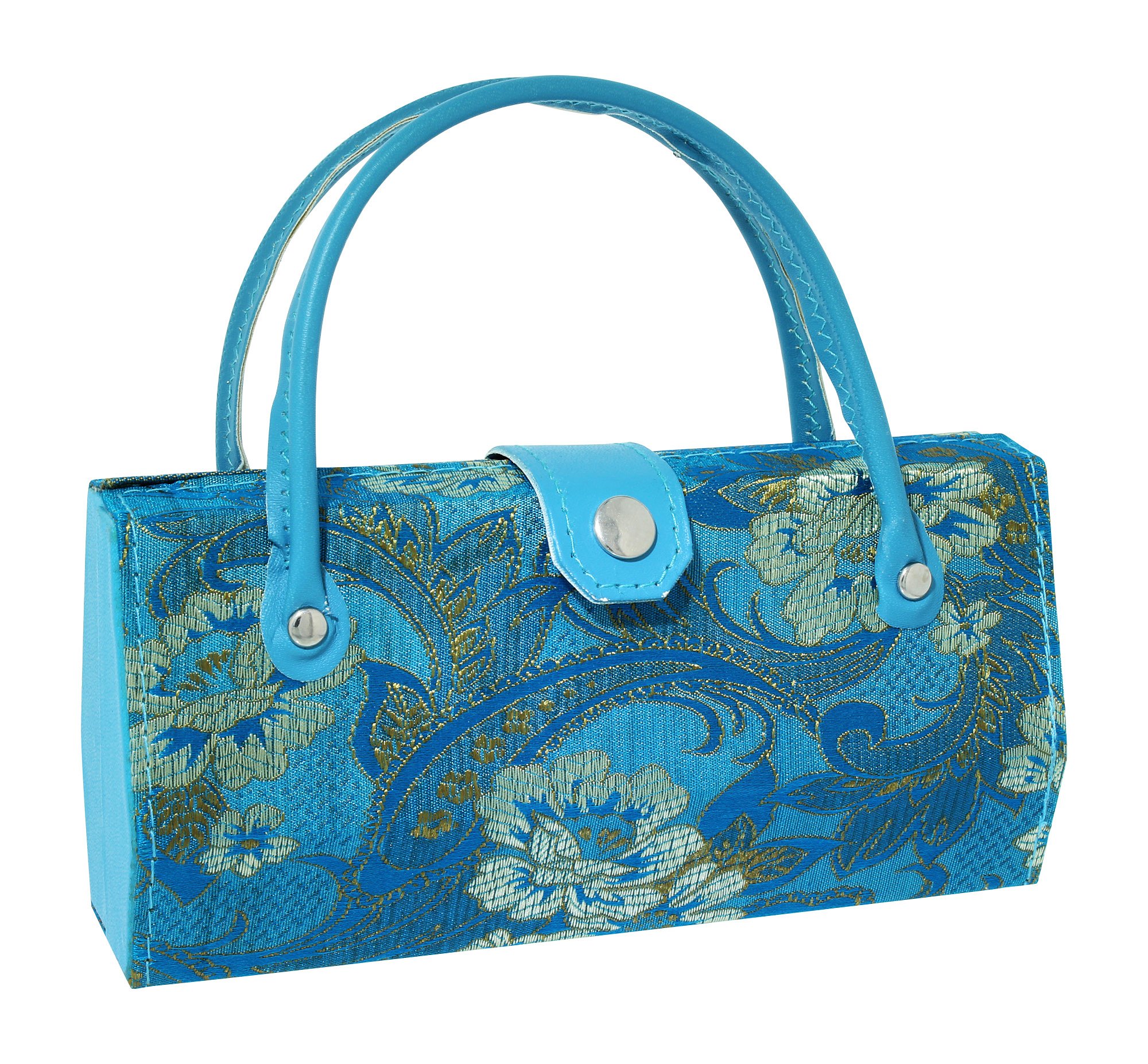 Buy Asian Silk Brocade Style Eyeglass Case Mini Handbag Design Blue Pink Purple Sage Online at