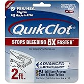 Adventure Medical Kits QuikClot Advanced Clotting Gauze - Stops Bleeding Up to 5X Faster Than Standard Gauze - Kaolin Hemosta