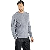Cashmere Boutique 100% Pure Cashmere Cable Pullover Sweaters for Men – Crew Neck, Long Sleeve, Lightweight, Soft and Warm