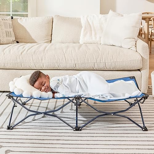 Regalo My Cot® Portable Toddler Bed, Royal Blue 48x24x9 Inch
