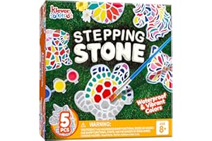 Klever Kits Stepping Stones Painting Kit for Kids - Paint 5 Garden Stones, Ceramic Garden Decor, Unicorn Craft Kits for Boys, Gifts for Boy, Girl Age 8+ Year Old - Summer Gift by Jova
