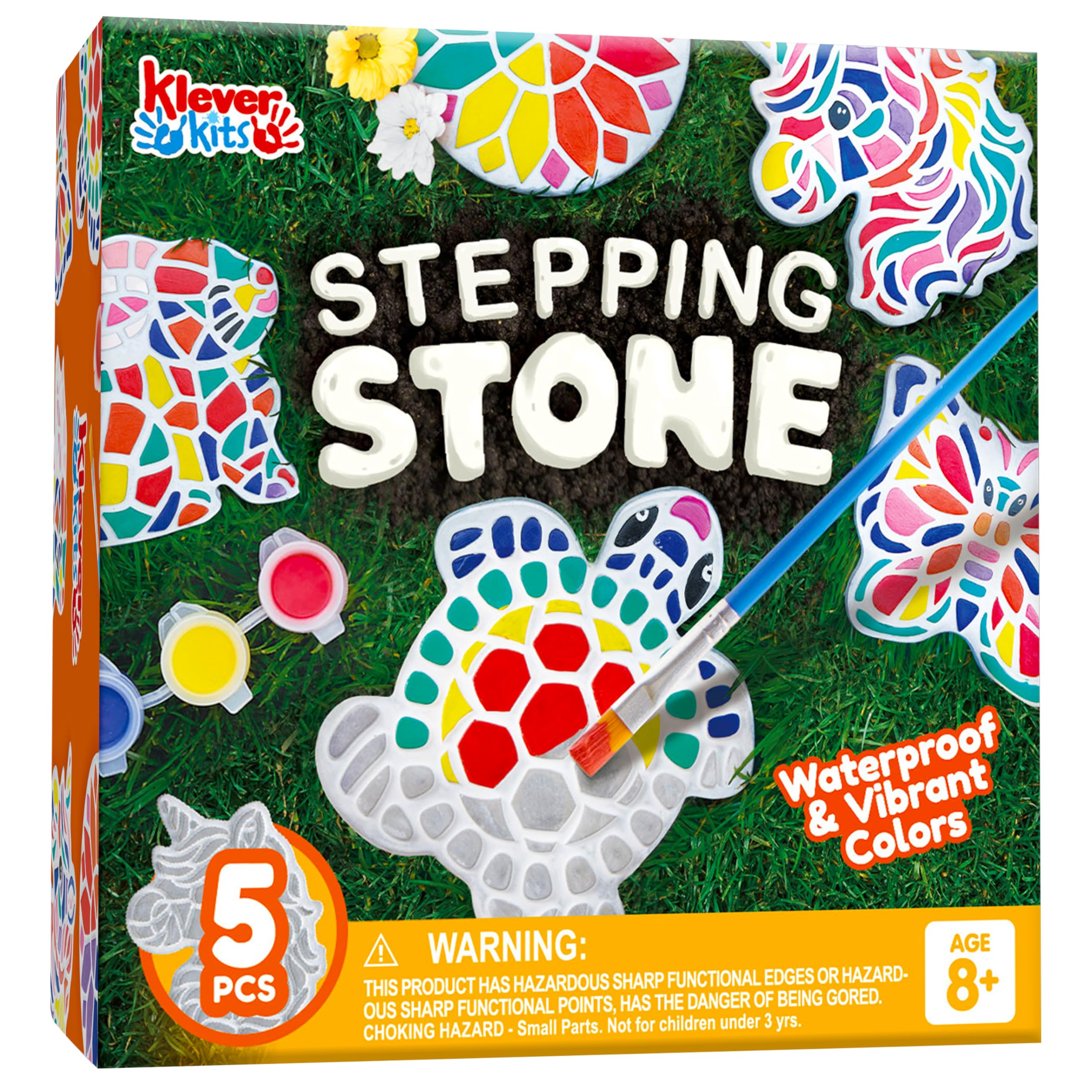 Klever Kits Rock Painting Kit for Kids Paint 5 Unicorn Garden Stepping Stones,Ceramic Arts & Crafts for Kids Ages 6-12,Birthday Gifts for 6 7 8 9 10+ Year Old Boys and Girls,DIY Toys,Outdoor Toys