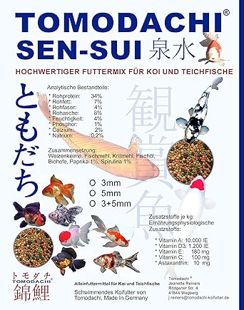 Koifuttermischung, Koifutter, Schwimmfutter, Premium Koimix, 4farbig Rot-Grün-Weiß-Braun, Teichfuttermix, Spirulina, Astax, P