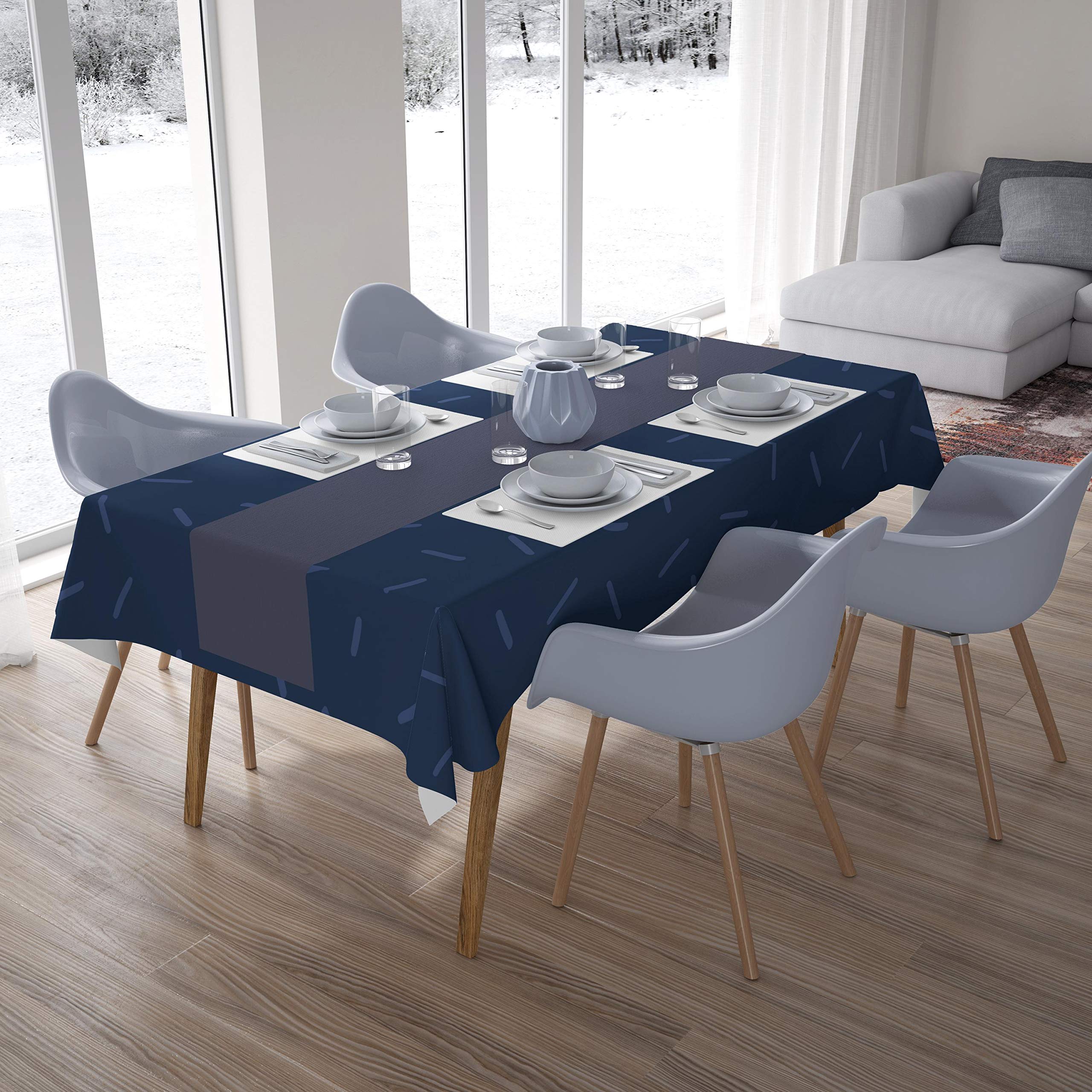 Bonamaison Kitchen Decoration, Tablecloth, Blue, 140 x 200 Cm - Designed and Manufactured in Turkey