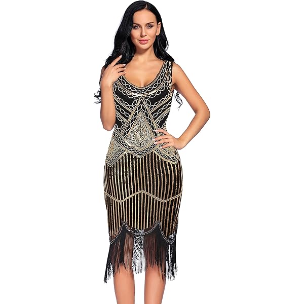 20s〜30s アンティークコスチューム Amazon.com: Women 1920s Flapper Stripe Paisley V Neck Slip